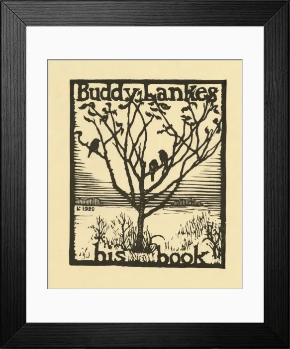 Framed Print : Bookplate of Buddy Lankes Framed Print : Bookplate of Buddy Lankes