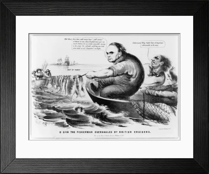 Framed Print : Dan the fisherman overhauled by British cruisers Framed Print : Dan the fisherman overhauled by British cruisers