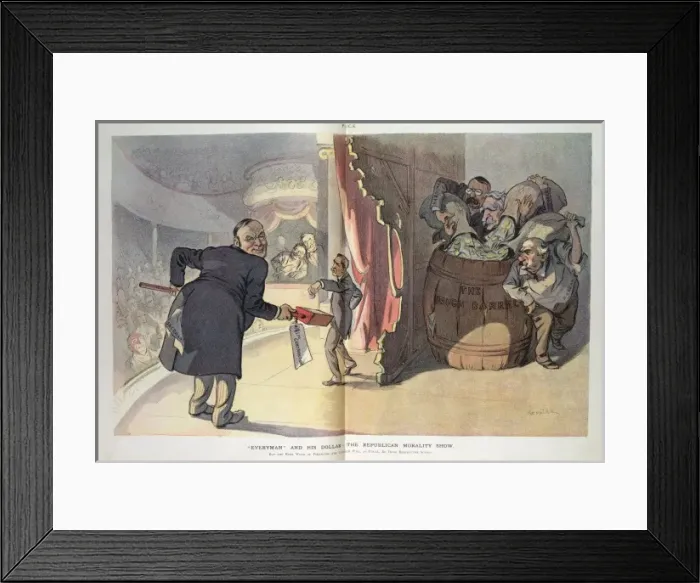 Framed Print : Everyman and his dollar - the Republican morality show Framed Print : Everyman and his dollar - the Republican morality show
