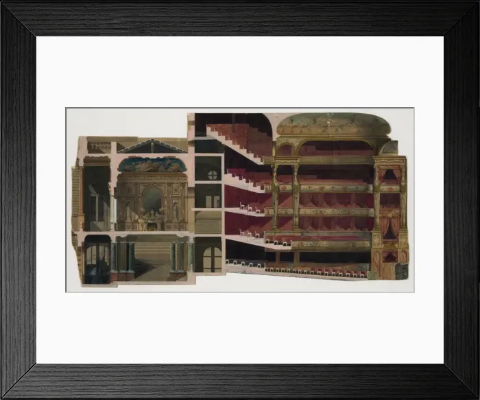 Framed Print : Theater interior. Section. Rendering Framed Print : Theater interior. Section. Rendering