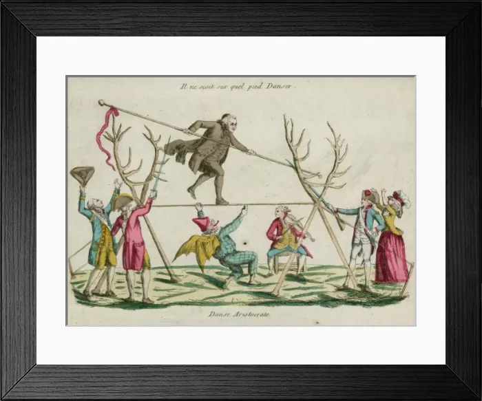 Framed Print : Danse aristocrate Il ne scait sur quel pied danser Framed Print : Danse aristocrate Il ne scait sur quel pied danser