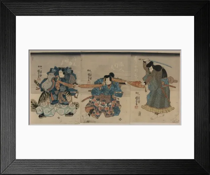 Framed Print : Actors in the role of Saitogo Kunitake, the role of Kurando Framed Print : Actors in the role of Saitogo Kunitake, the role of Kurando