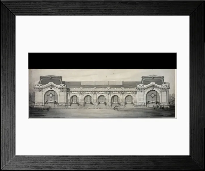 Framed Print : Railway station, possibly Gare d Orsay, Paris, France. Eleva
