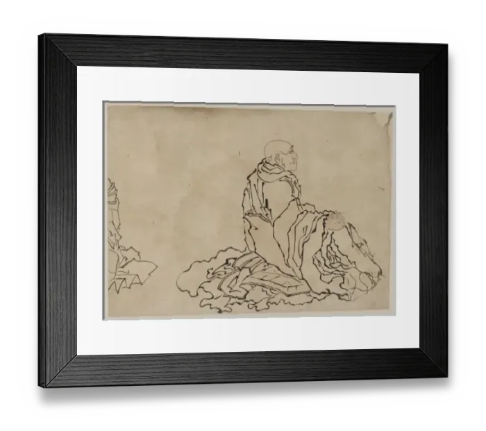 Framed Print : Monk. Drawing showing a monk seated, facing right. Date between 1830 and 1868 Framed Print : Monk. Drawing showing a monk seated, facing right. Date between 1830 and 1868