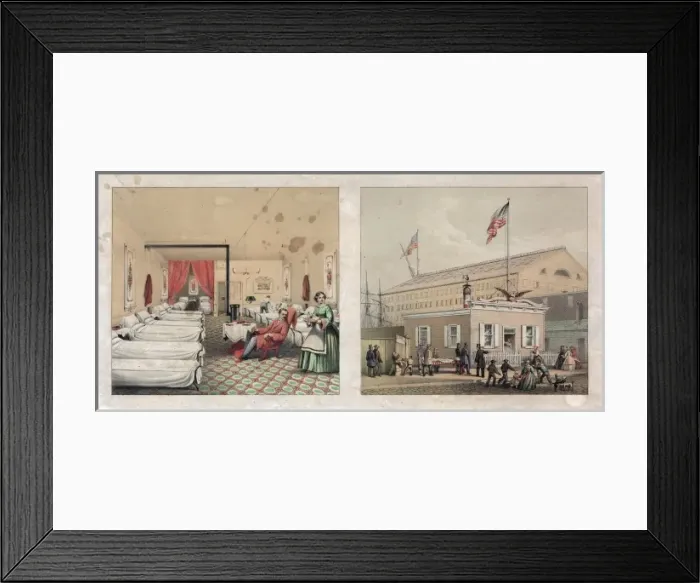 Framed Print : Interior and exterior views of the Union Volunteer Refreshme