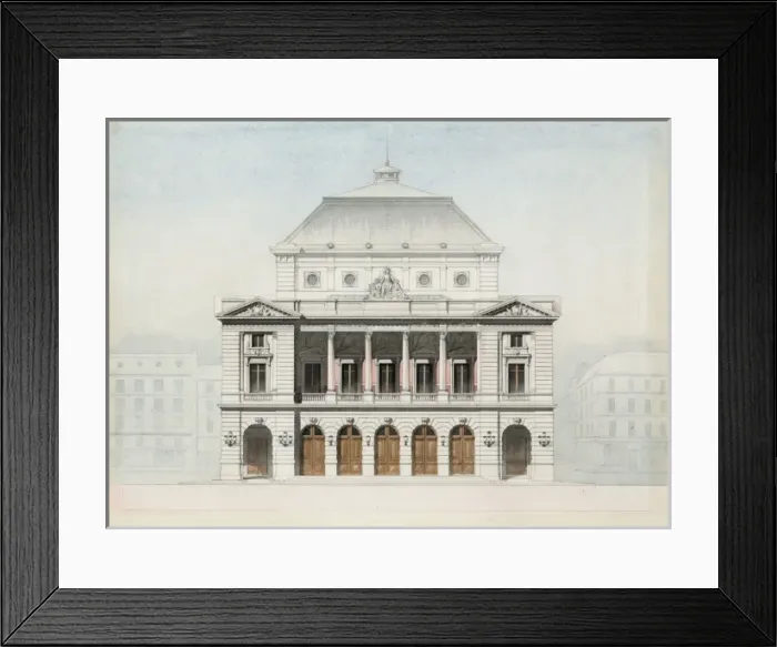 Framed Print : Theater facade. Elevation rendering Framed Print : Theater facade. Elevation rendering