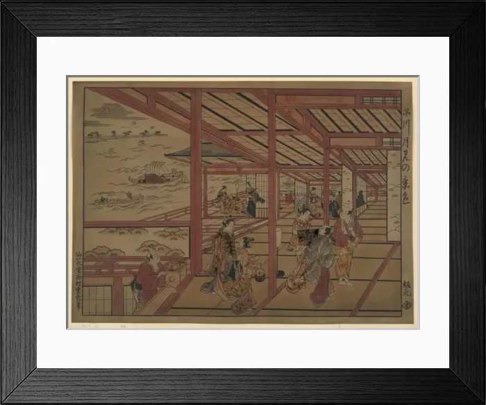 Framed Print : Moon viewing at Shinagawa Framed Print : Moon viewing at Shinagawa
