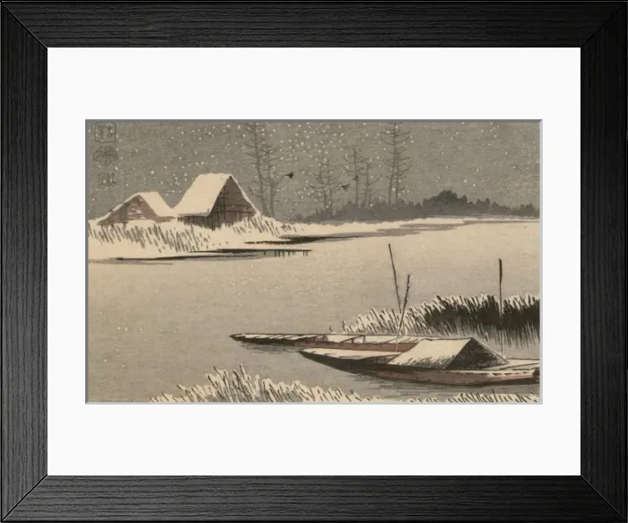 Framed Print : Ferryboats in snow Framed Print : Ferryboats in snow
