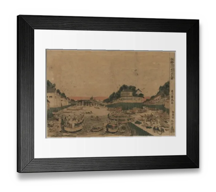 Framed Print : Perspective view of enjoying the evening cool in Fukagawa Framed Print : Perspective view of enjoying the evening cool in Fukagawa