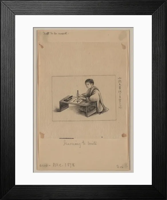 Framed Print : Learning to write Framed Print : Learning to write