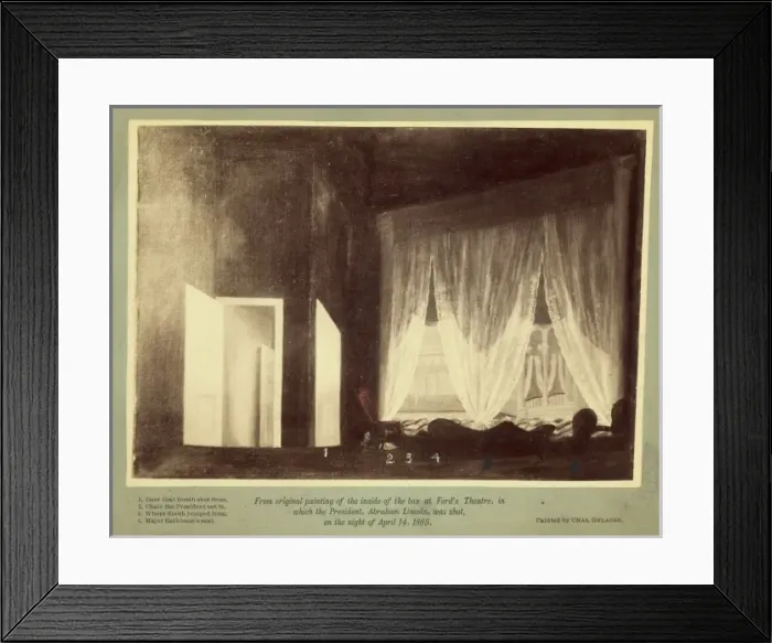 Framed Print : Photograph of a painting of Fords Theatre interior, showing Framed Print : Photograph of a painting of Fords Theatre interior, showing