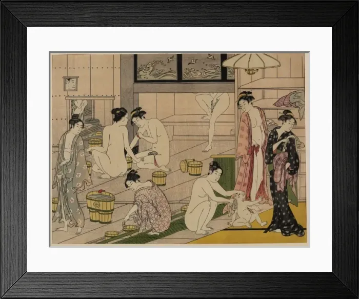 Framed Print : Bathhouse women diptych Framed Print : Bathhouse women diptych