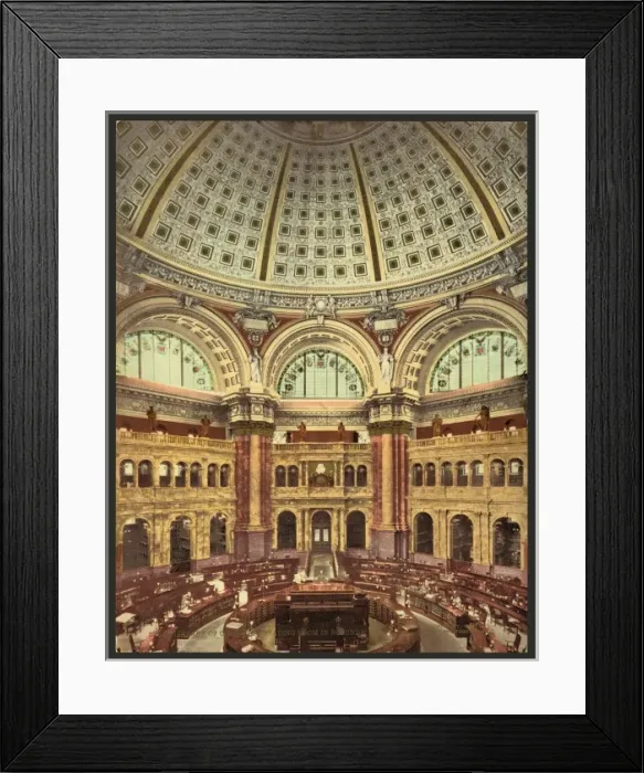 Framed Print : Library of Congress, Reading Room in rotunda Framed Print : Library of Congress, Reading Room in rotunda
