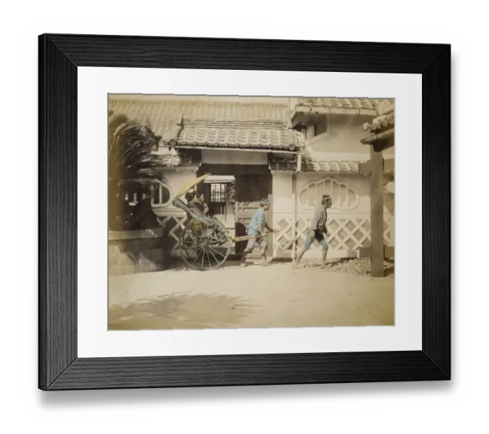 Framed Print : Two women riding in a rickshaw Framed Print : Two women riding in a rickshaw