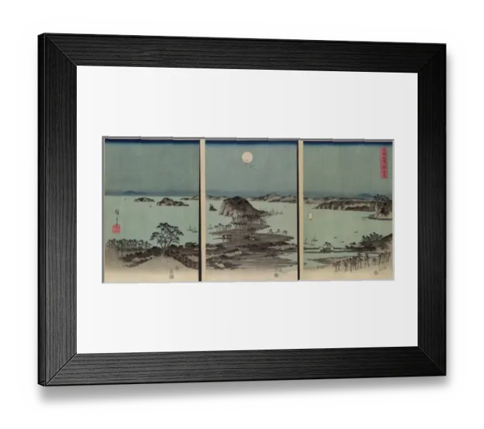 Framed Print : Evening view of the eight famous sites at Kanazawa in Musash Framed Print : Evening view of the eight famous sites at Kanazawa in Musash