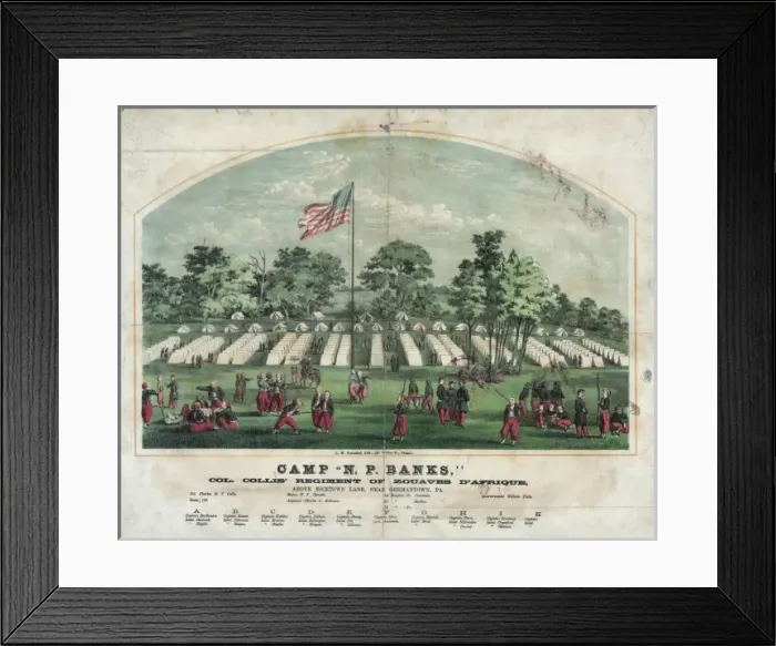 Framed Print : Camp N. P. Banks, Col. Collis regiment of Zouaves d Afrique Framed Print : Camp N. P. Banks, Col. Collis regiment of Zouaves d Afrique