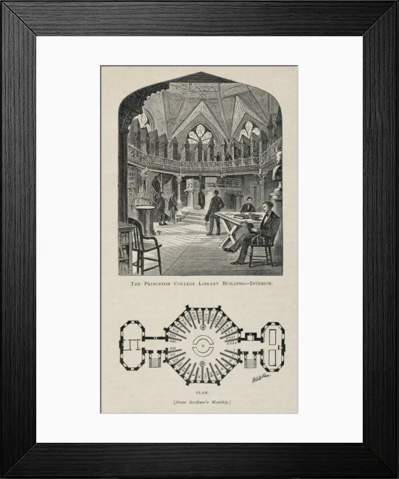 Framed Print : The Princeton College Library Building - interior / FSB. P Framed Print : The Princeton College Library Building - interior / FSB. P