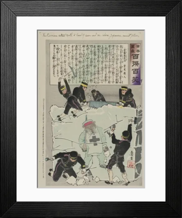 Framed Print : The Russians retreat north to land of snow and ice where Jap Framed Print : The Russians retreat north to land of snow and ice where Jap