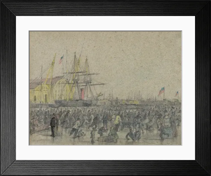 Framed Print : Scene on the Delaware River at Philada. during the severe wi Framed Print : Scene on the Delaware River at Philada. during the severe wi