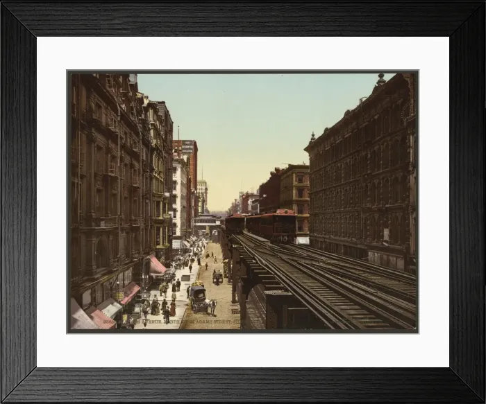 Framed Print : Wabash Avenue north from Adams Street, Chicago Framed Print : Wabash Avenue north from Adams Street, Chicago