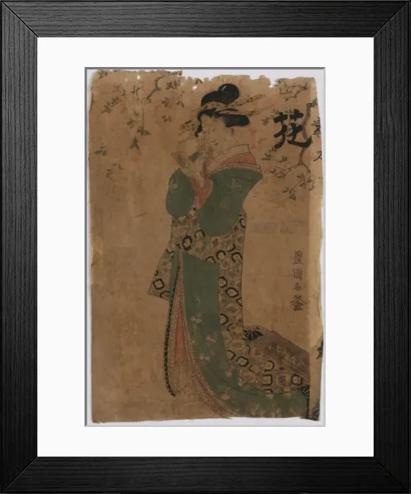 Framed Print : Flower. Print shows a woman, full-length portrait Framed Print : Flower. Print shows a woman, full-length portrait
