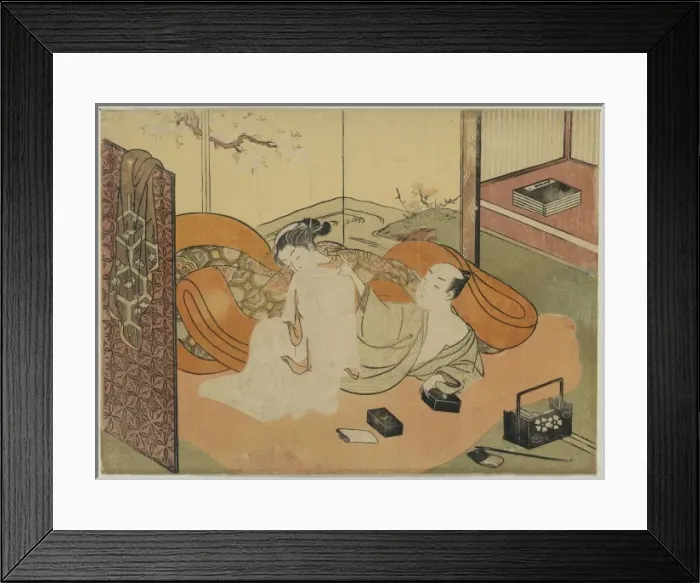 Framed Print : Courtesan and her guest in bed