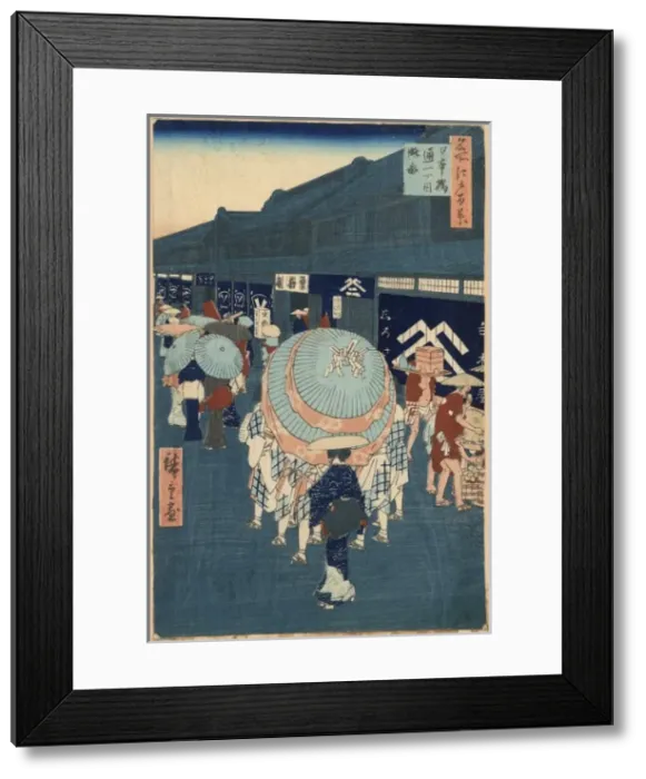 Framed Print : View of Nihonbashi Tori-itchome Framed Print : View of Nihonbashi Tori-itchome