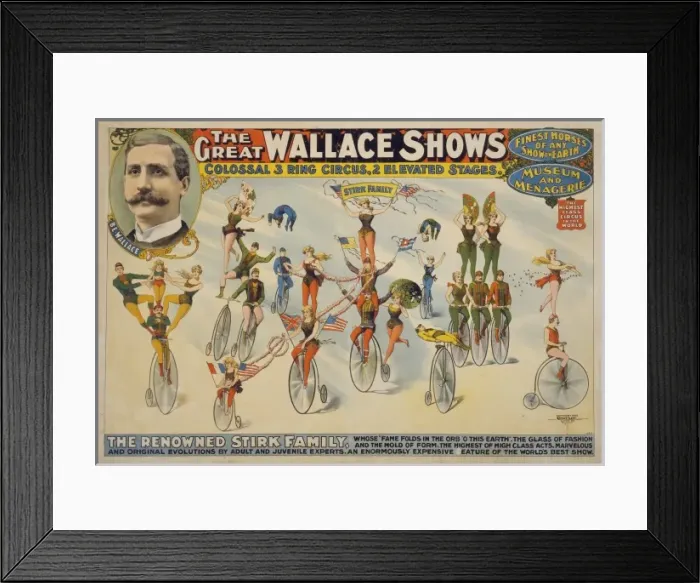 Framed Print : The Great Wallace shows : colossal 3 ring circus, 2 elevated Framed Print : The Great Wallace shows : colossal 3 ring circus, 2 elevated