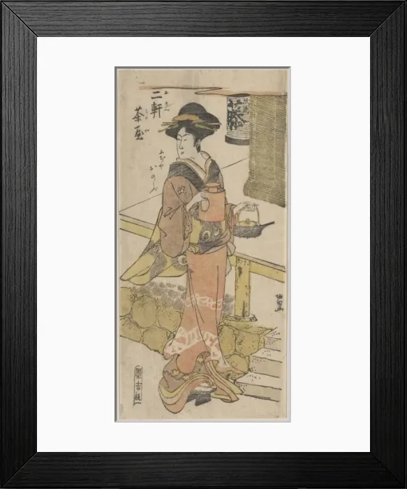Framed Print : The maiden Onobu from the Nikenjaya Fuji-ya Framed Print : The maiden Onobu from the Nikenjaya Fuji-ya