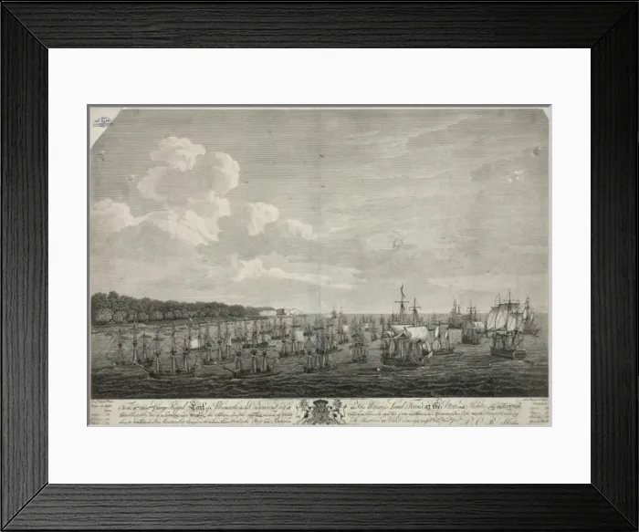Framed Print : This perspective view of the landing and marching the troops Framed Print : This perspective view of the landing and marching the troops