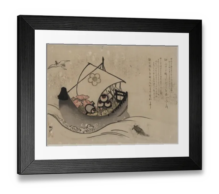 Framed Print : Treasure ship with crane and tortoise Framed Print : Treasure ship with crane and tortoise