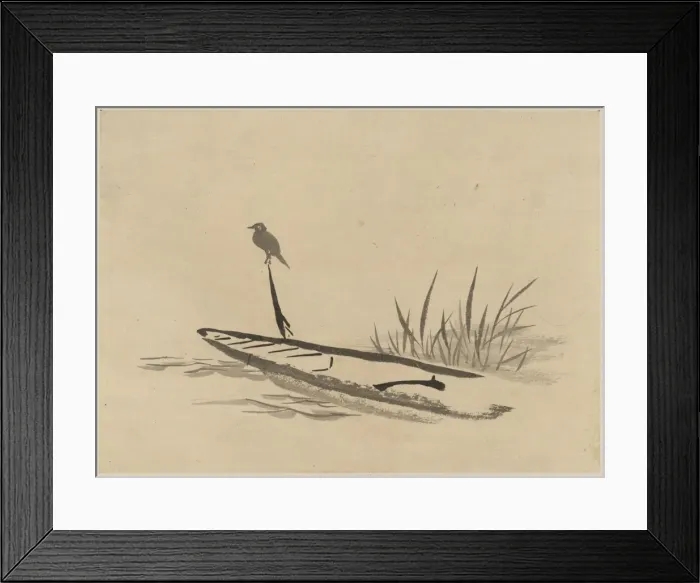 Framed Print : Bird and boat among reeds Framed Print : Bird and boat among reeds