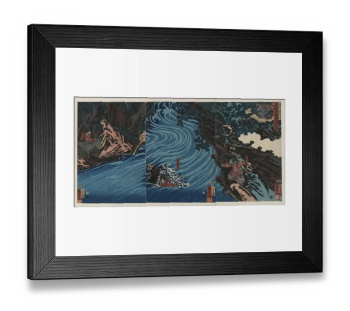 Framed Print : Xuande rides a horse across Caoqi River Framed Print : Xuande rides a horse across Caoqi River
