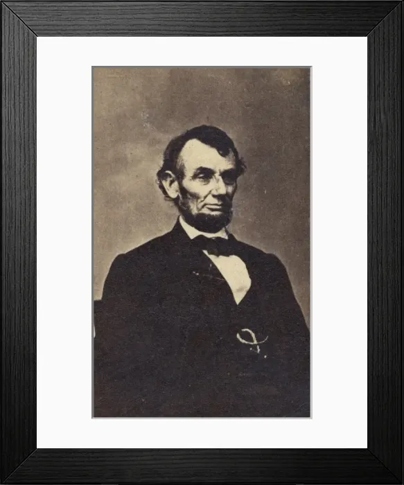 Framed Print : Abraham Lincoln, three-quarter length portrait, seated, faci Framed Print : Abraham Lincoln, three-quarter length portrait, seated, faci