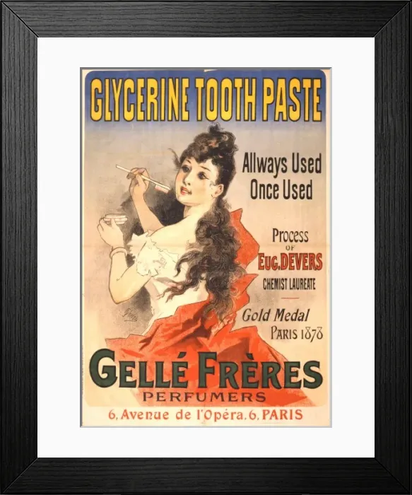 Framed Print : Glycerine tooth paste - Gelle Freres perfumers 6, Avenue de Framed Print : Glycerine tooth paste - Gelle Freres perfumers 6, Avenue de