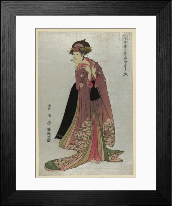 Framed Print : Yamatoya. Print shows an actor in the role of a woman. Date 1794, printed later Framed Print : Yamatoya. Print shows an actor in the role of a woman. Date 1794, printed later