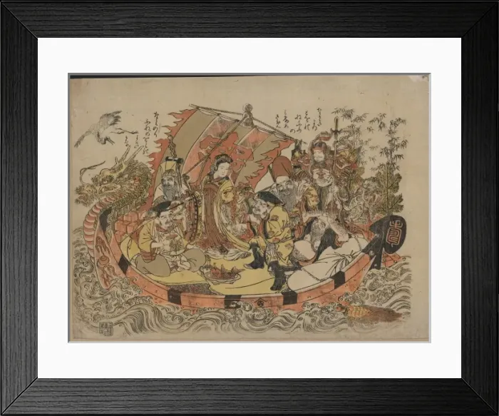 Framed Print : Seven gods of good fortune in the treasure boat Framed Print : Seven gods of good fortune in the treasure boat