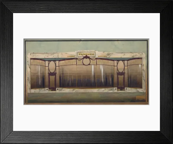 Framed Print : Pasquier, chemises, bonneterie. Elevation. Rendering Framed Print : Pasquier, chemises, bonneterie. Elevation. Rendering