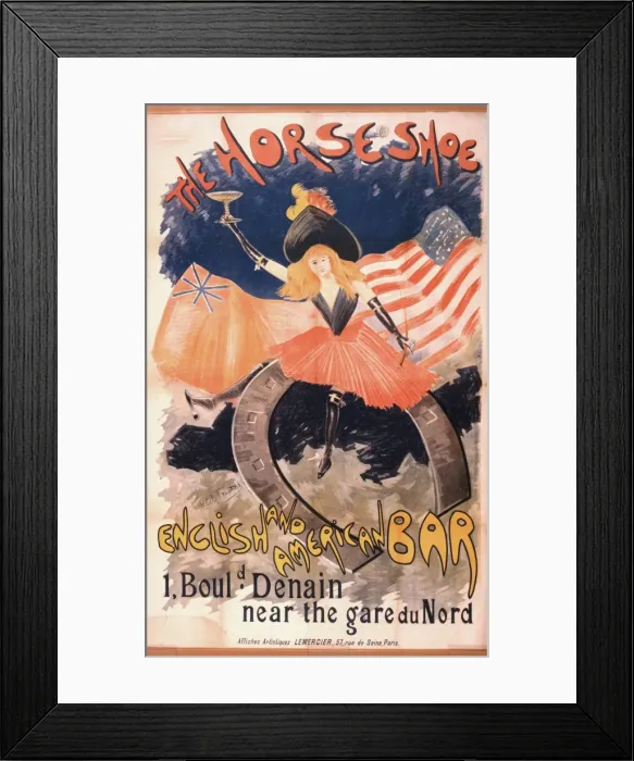 Framed Print : The horseshoe English and American bar, 1, Bould. Denain nea Framed Print : The horseshoe English and American bar, 1, Bould. Denain nea