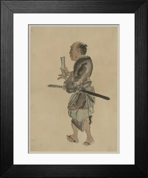 Framed Print : Man with a sword walking toward the left Framed Print : Man with a sword walking toward the left