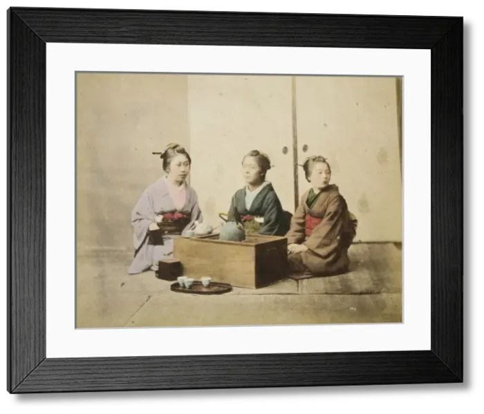Framed Print : Three women having tea Framed Print : Three women having tea