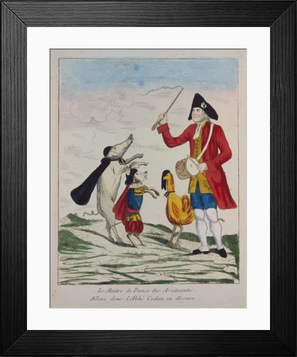Framed Print : Le maitre de danse des aristocrates, allons donc l Abbe coch Framed Print : Le maitre de danse des aristocrates, allons donc l Abbe coch
