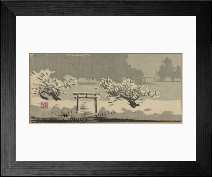 Framed Print : Mimeguri Shrine in snow