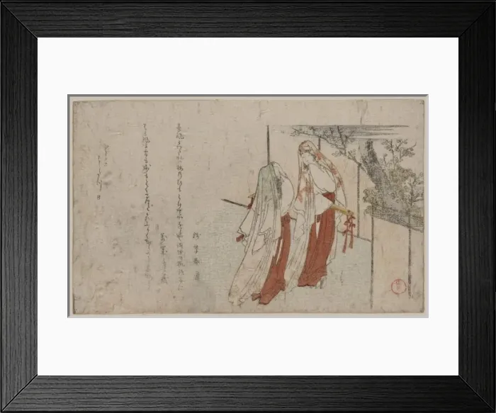 Framed Print : Two women wearing cloaks as veils Framed Print : Two women wearing cloaks as veils