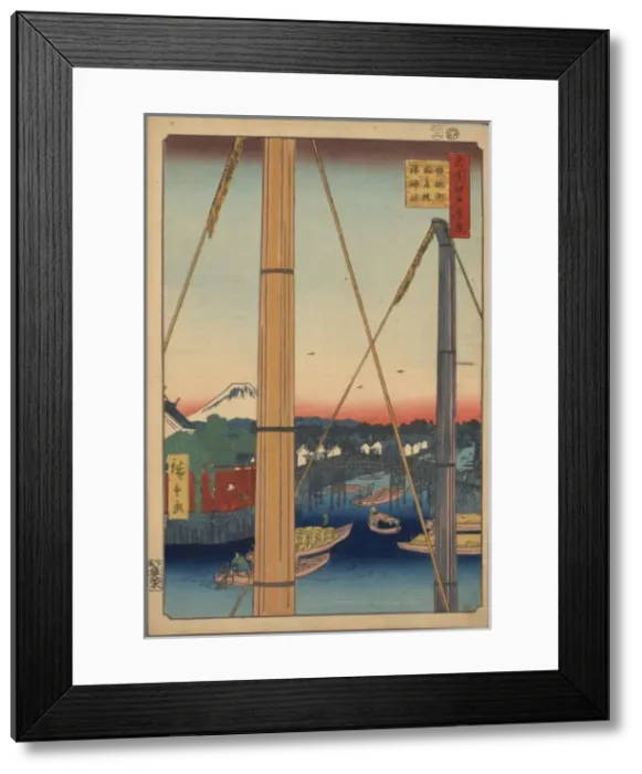 Framed Print : Inari bridge and Minato shrine, Teppozu Inari bridge and Min Framed Print : Inari bridge and Minato shrine, Teppozu Inari bridge and Min
