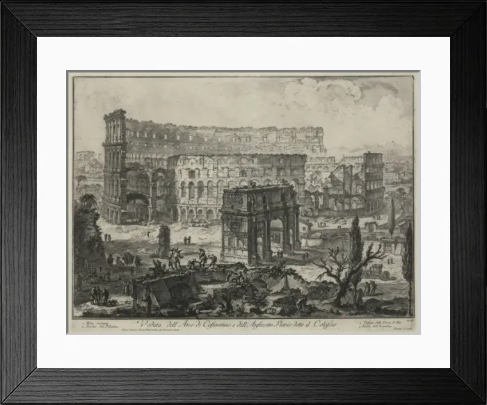 Framed Print : Veduta dell arco di Costantino, e dell anfiteatro Flavio d Framed Print : Veduta dell arco di Costantino, e dell anfiteatro Flavio d