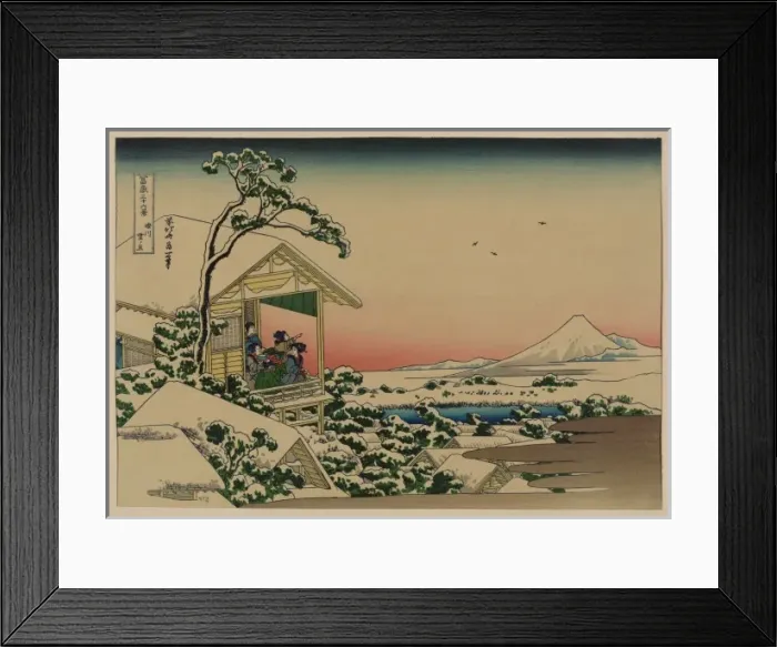 Framed Print : Teahouse at Koishikawa the morning after a snowfall Framed Print : Teahouse at Koishikawa the morning after a snowfall