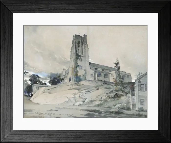 Framed Print : St. Stephens Church, Cohasset, Massachusetts. Perspective r Framed Print : St. Stephens Church, Cohasset, Massachusetts. Perspective r