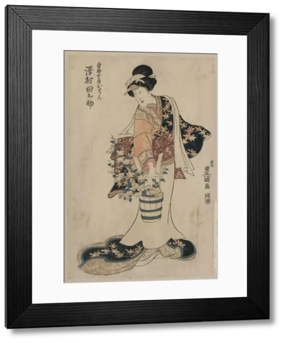 Framed Print : The actor Sawamura Tanosuke in the role of Yusukes wife Ose Framed Print : The actor Sawamura Tanosuke in the role of Yusukes wife Ose