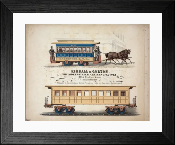 Framed Print : Kimball & Gorton Philadelphia RR Car Manufactory, 21st & Ham Framed Print : Kimball & Gorton Philadelphia RR Car Manufactory, 21st & Ham